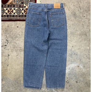 Levis Stay Baggy Tapered Premium Jeans Blue Denim 34x30 A2044 Factory Sample NEW